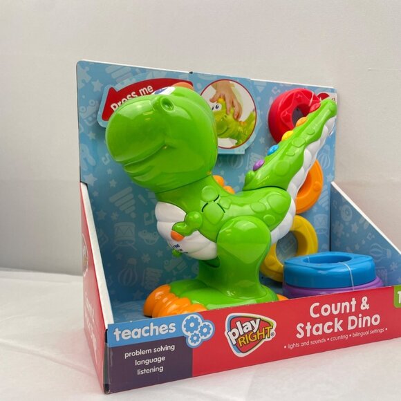 PLAY RIGHT 6-PCS Count & Stack Dino 12M+ - Picture 10 of 16